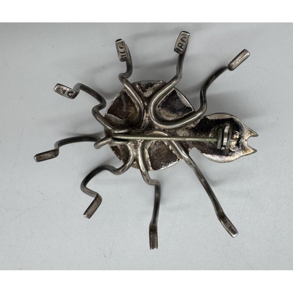 Vintage Sterling Silver Spider Brooch 925 Taxco Style Insect Pin Gothic Jewelry - Picture 4 of 7